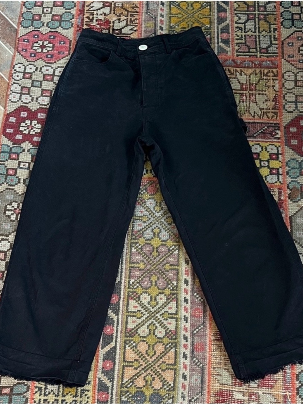 Jesse Kamm Women's Black Straight-Leg Jeans. Size 8.